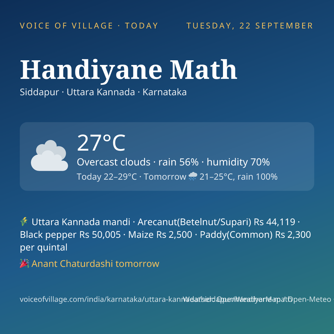Handiyane Math today