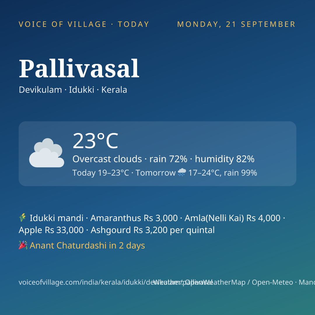 Pallivasal today