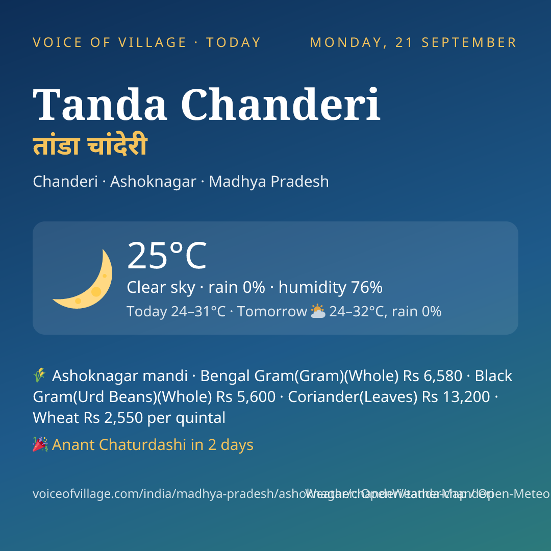 Tanda Chanderi today
