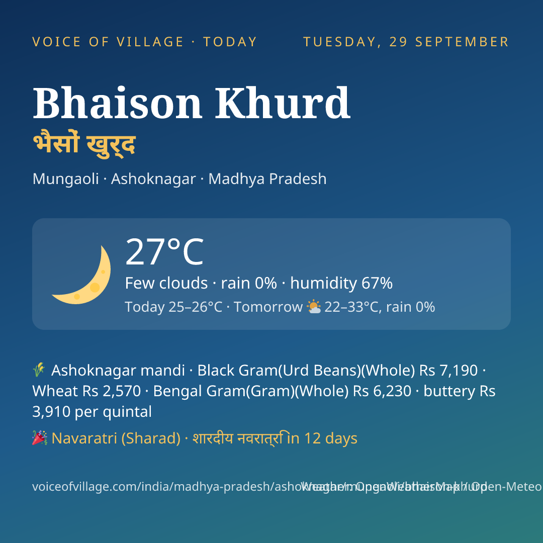 Bhaison Khurd today