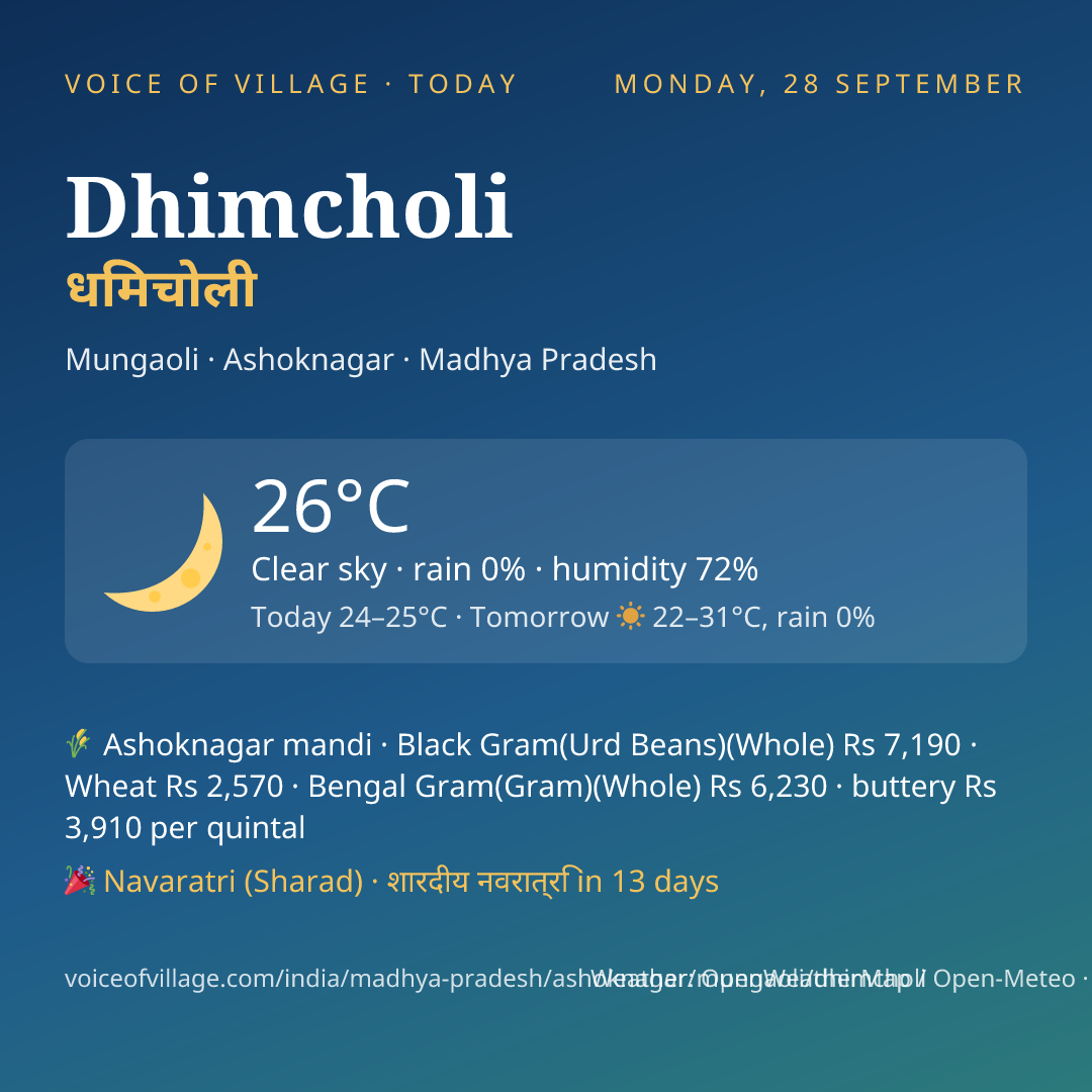 Dhimcholi today