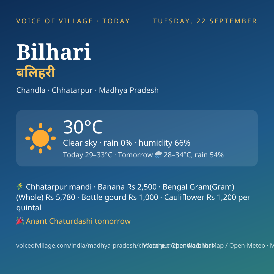 Bilhari today