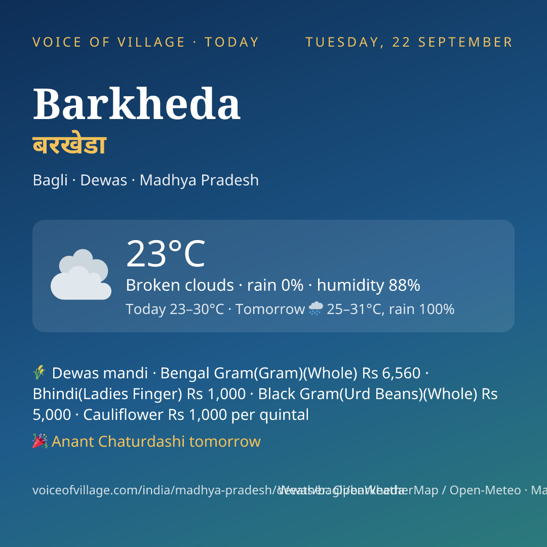 Barkheda today