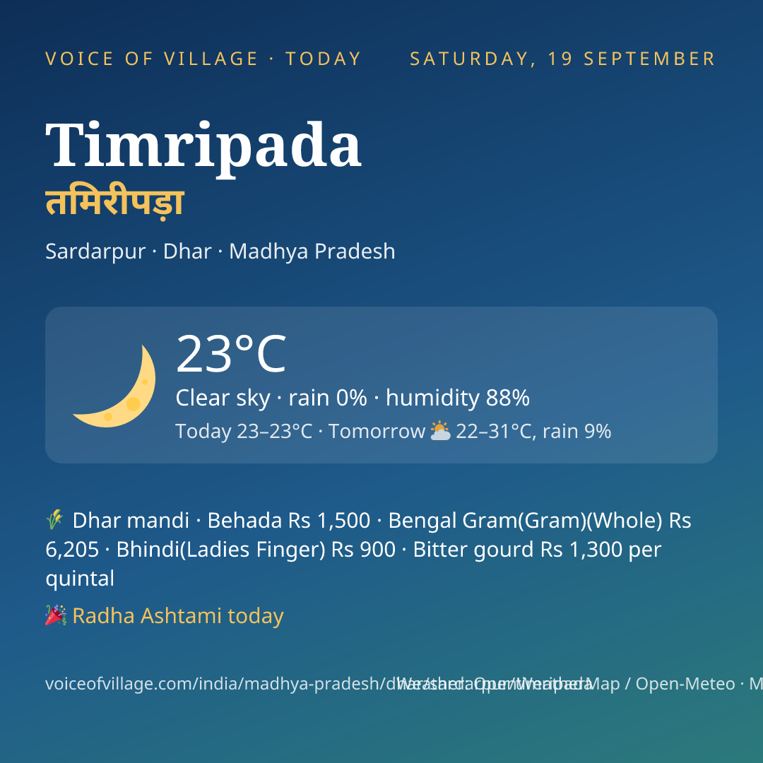 Timripada today