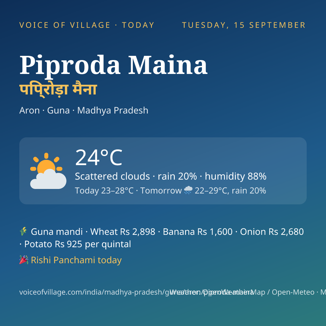 Piproda Maina today