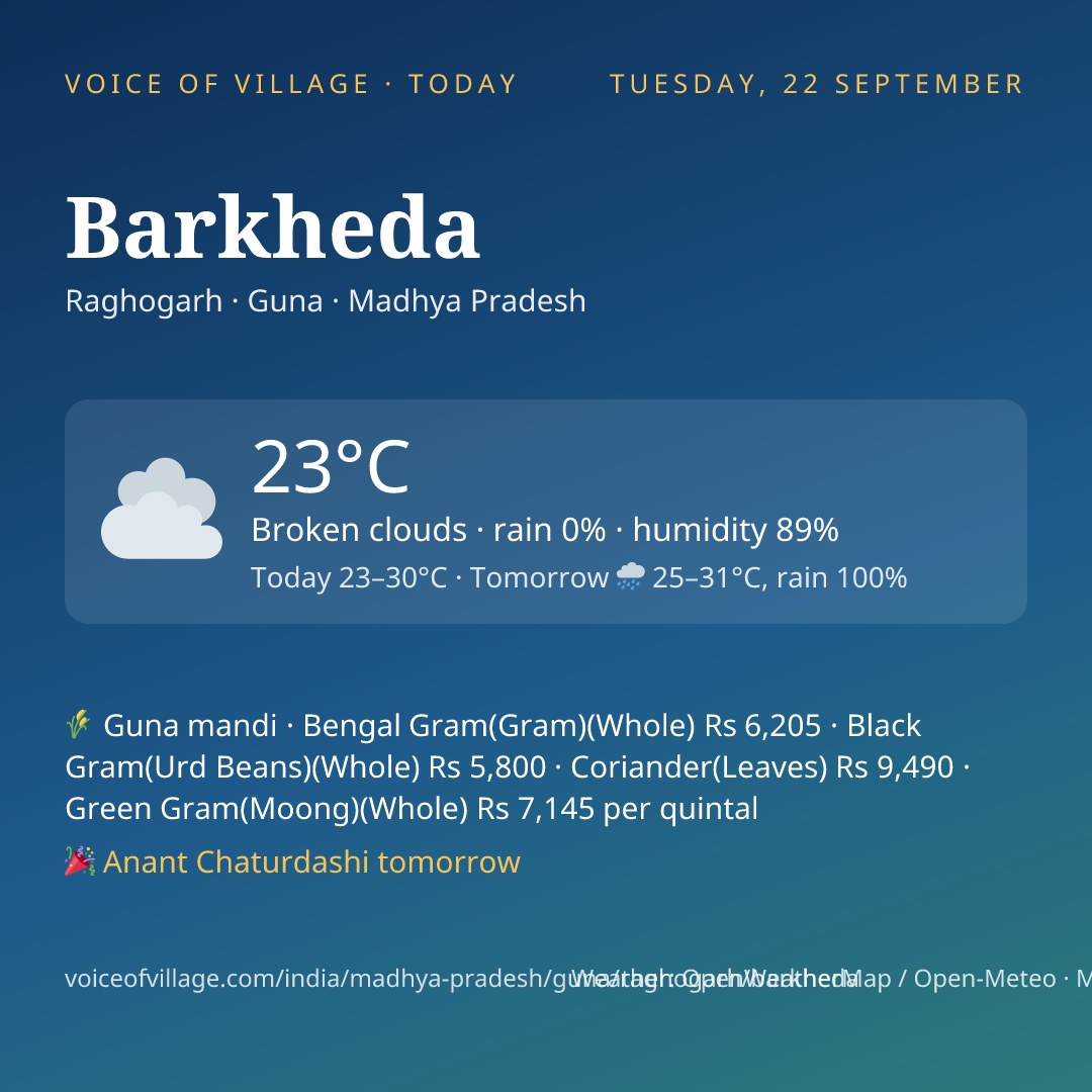 Barkheda today