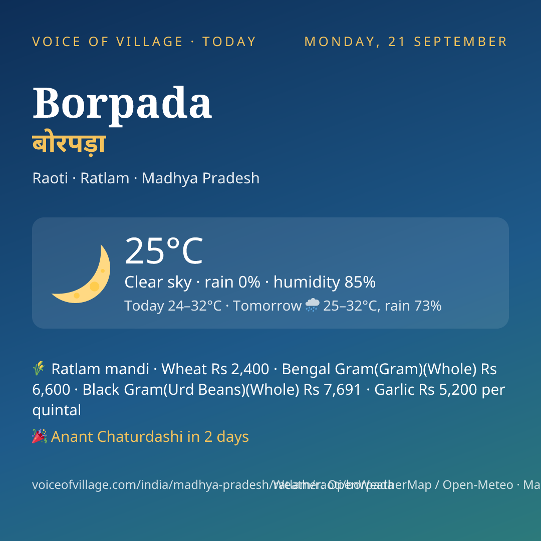 Borpada today