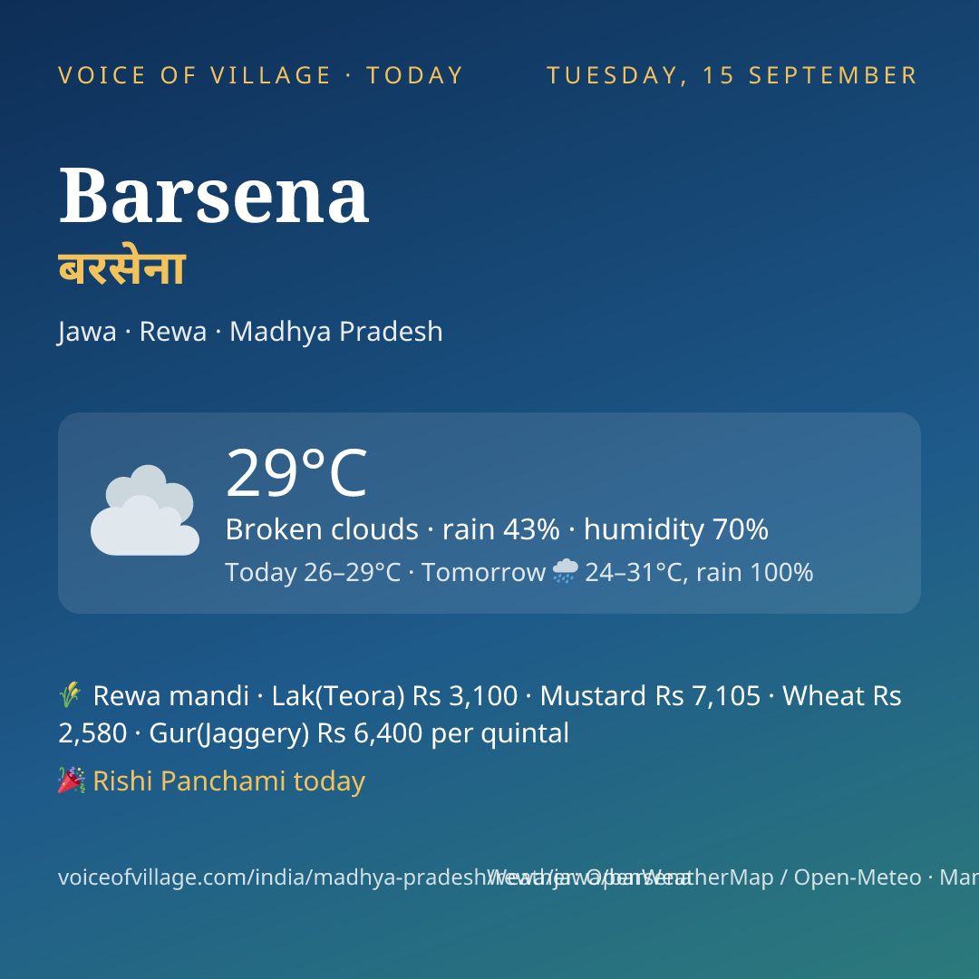 Barsena today