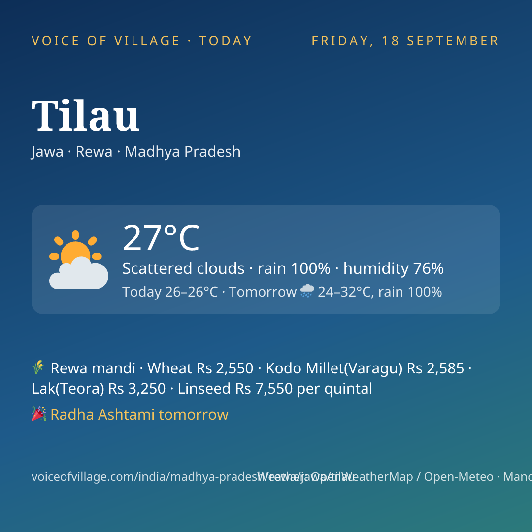 Tilau today