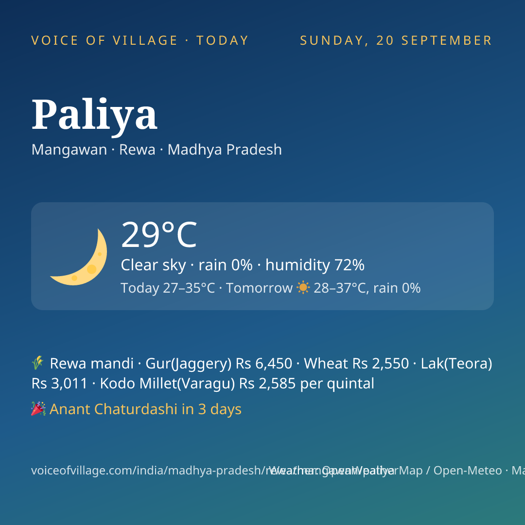 Paliya today