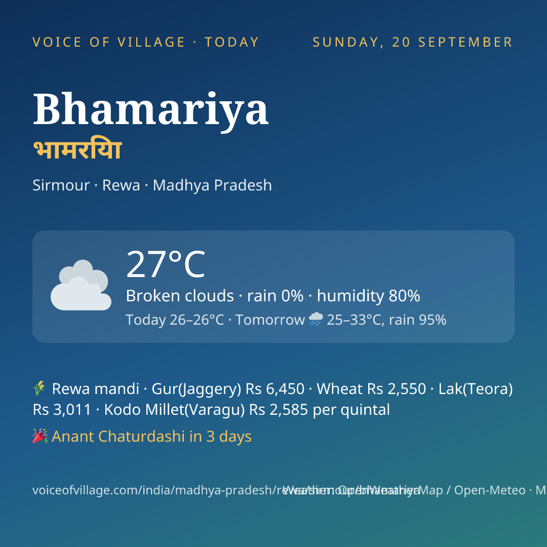 Bhamariya today