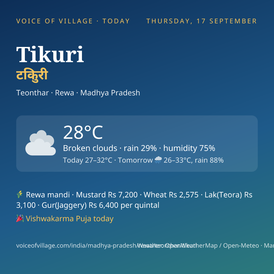 Tikuri today