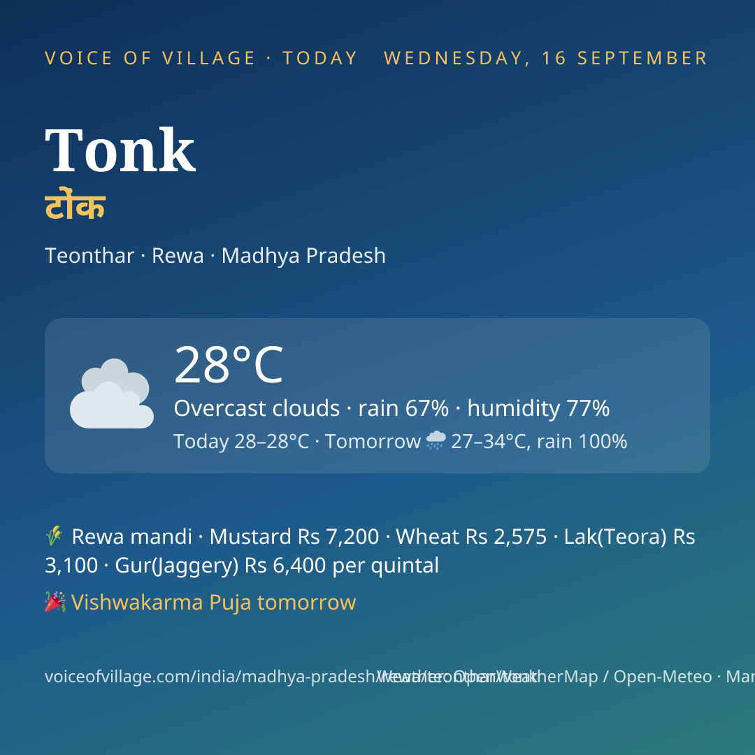 Tonk today
