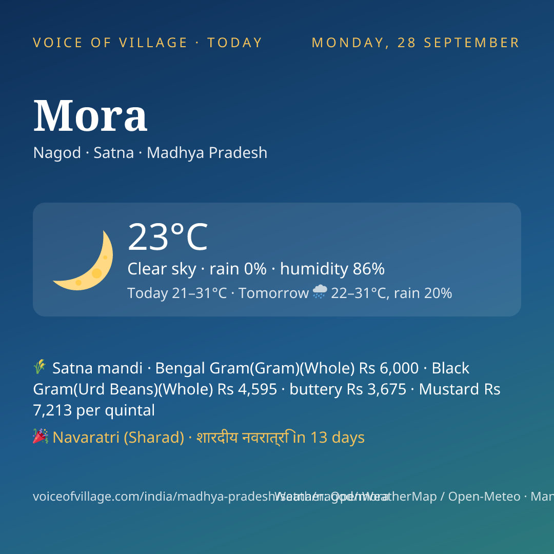 Mora today