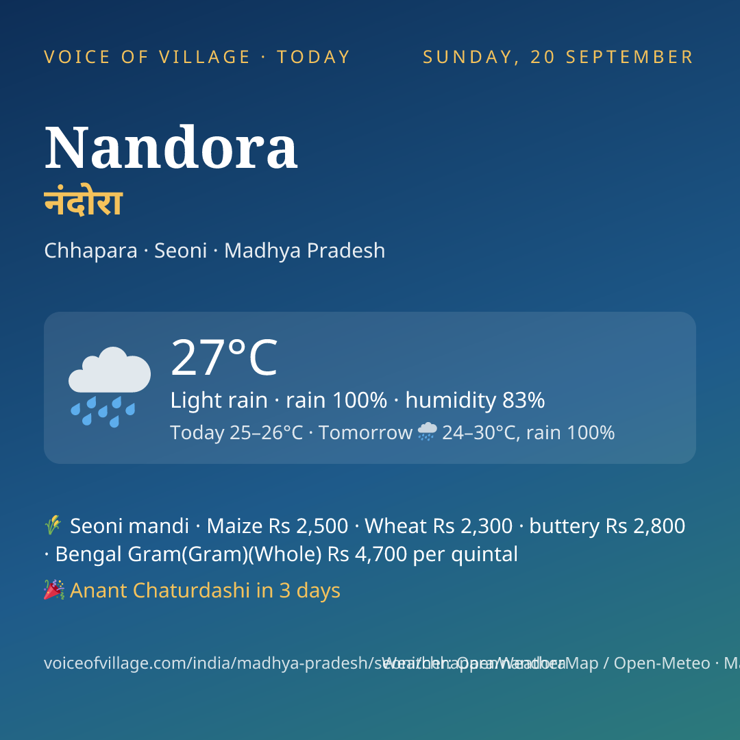 Nandora today