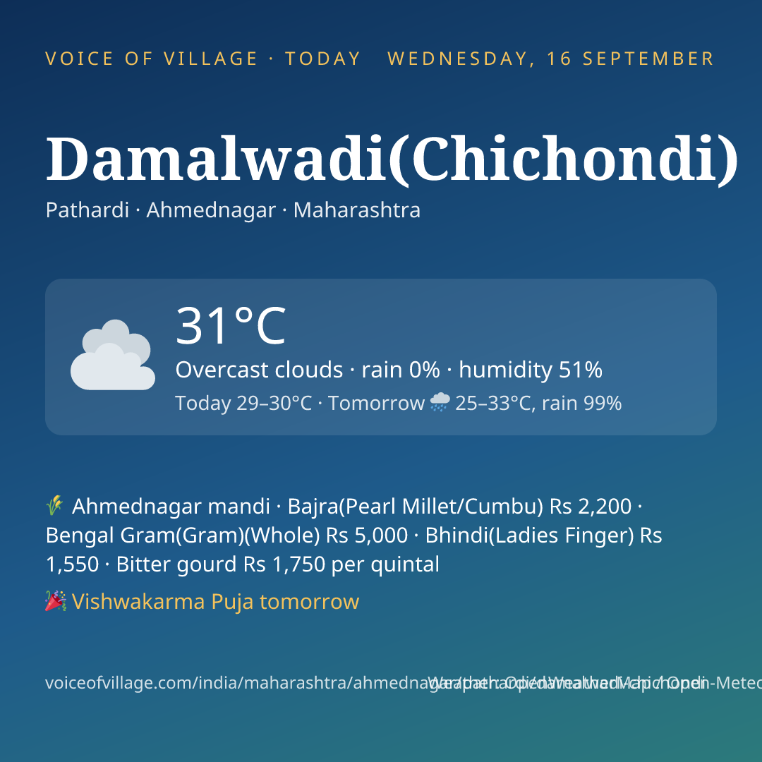 Damalwadi(Chichondi) today
