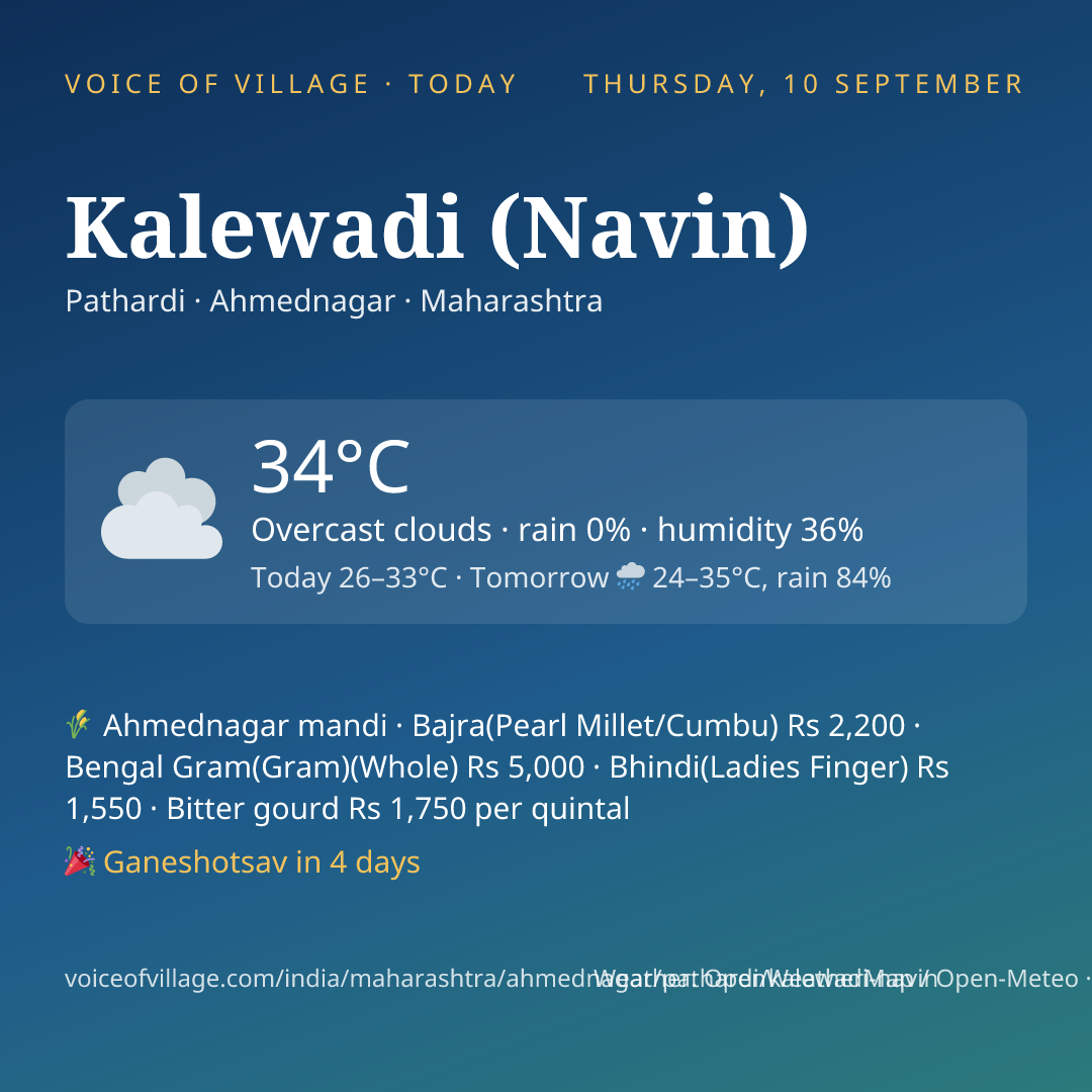 Kalewadi (Navin) today