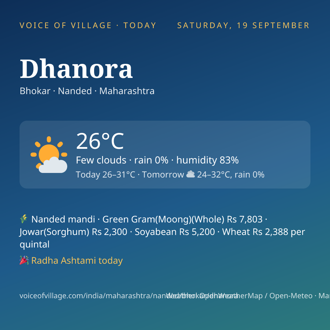 Dhanora today