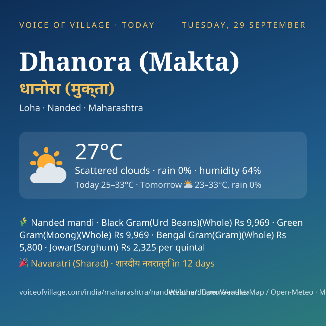 Dhanora (Makta) today