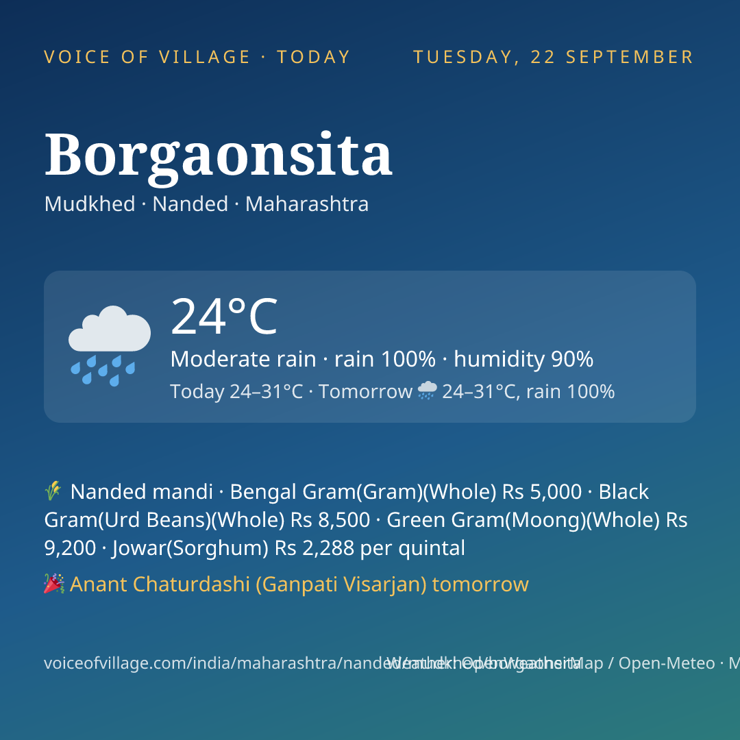 Borgaonsita today