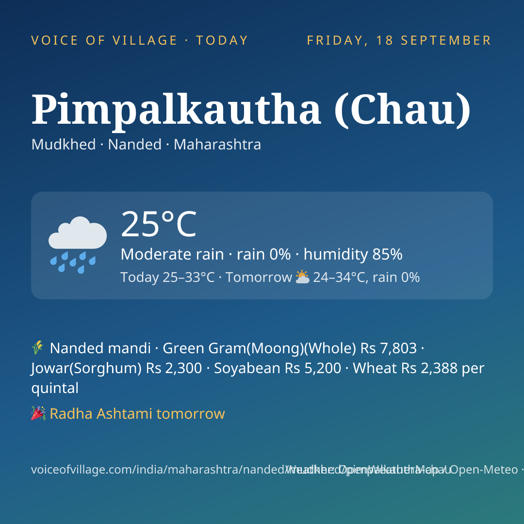 Pimpalkautha (Chau) today