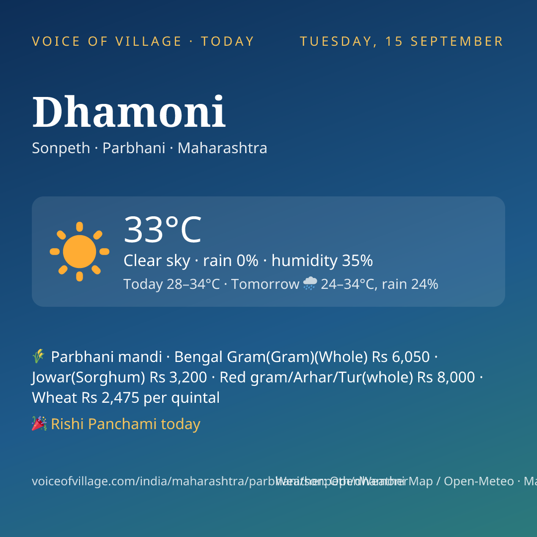 Dhamoni today