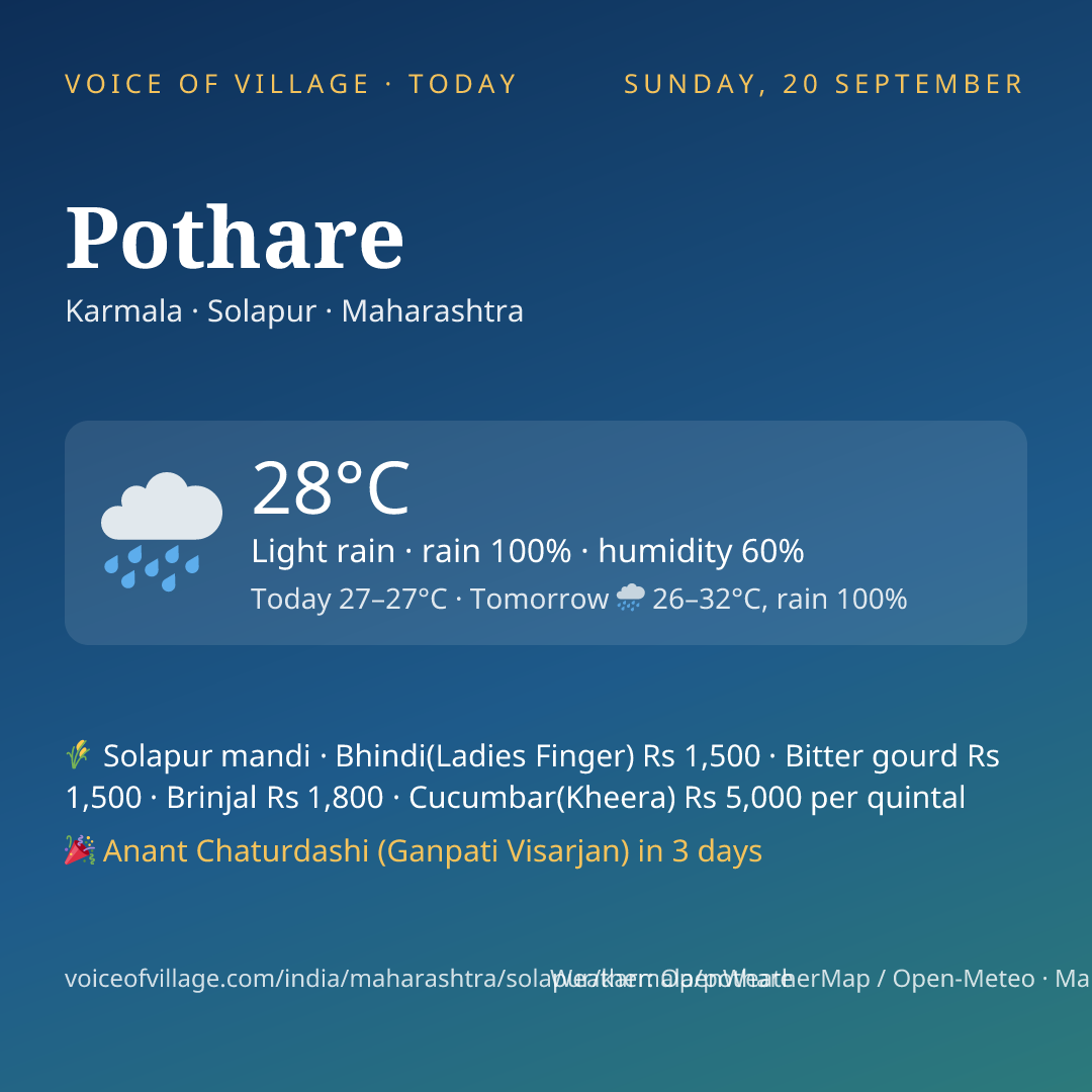 Pothare today