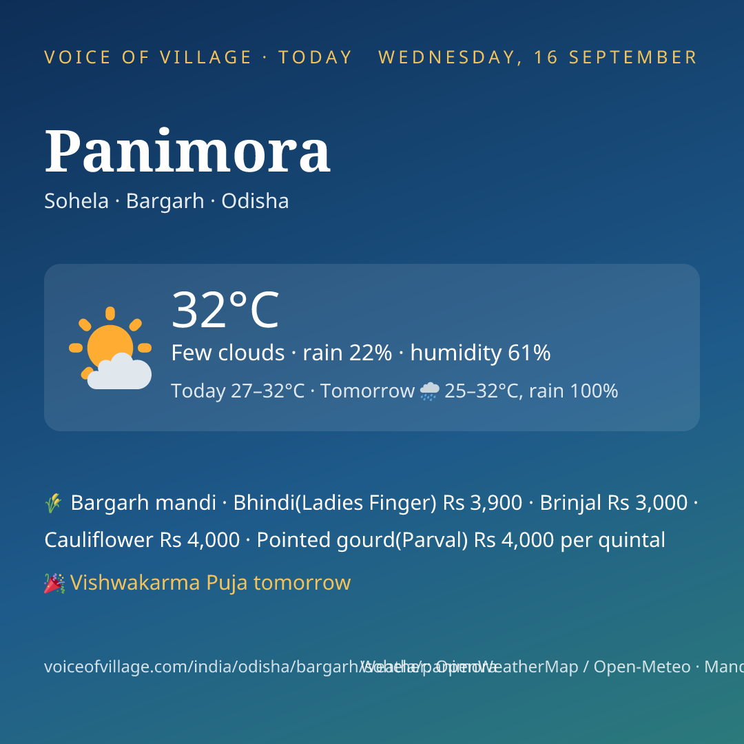 Panimora today
