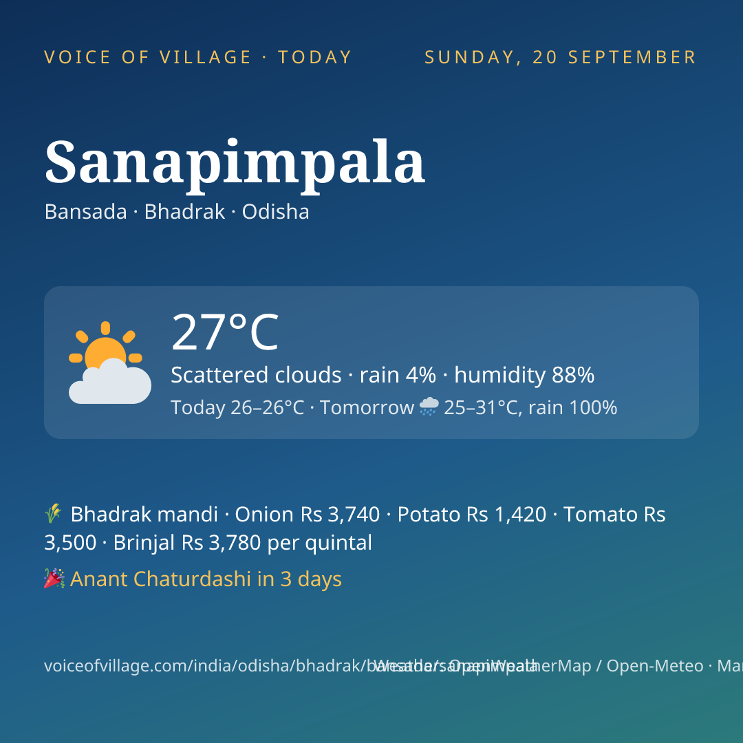Sanapimpala today