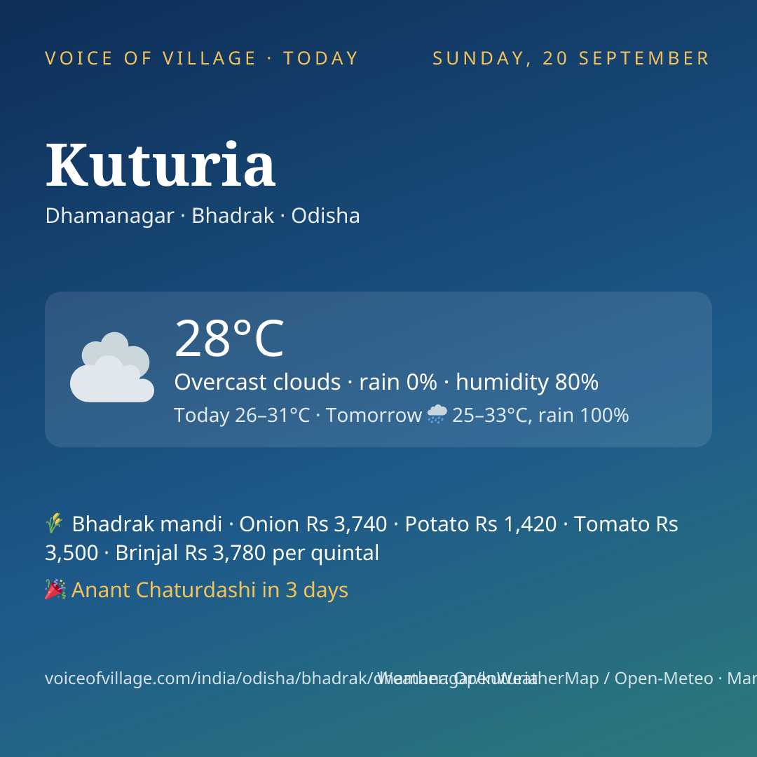 Kuturia today