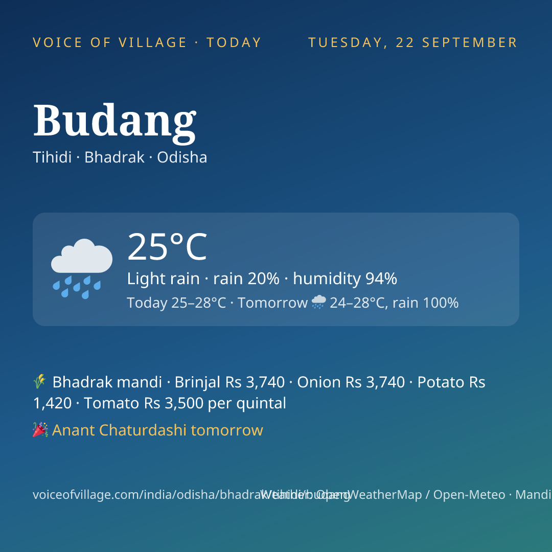 Budang today