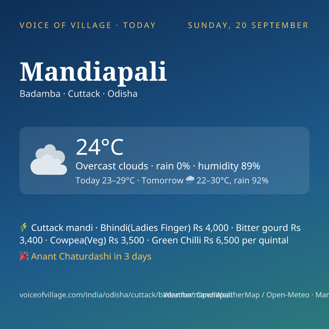 Mandiapali today