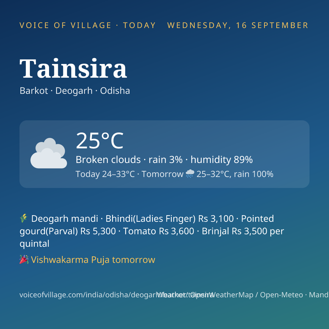 Tainsira today