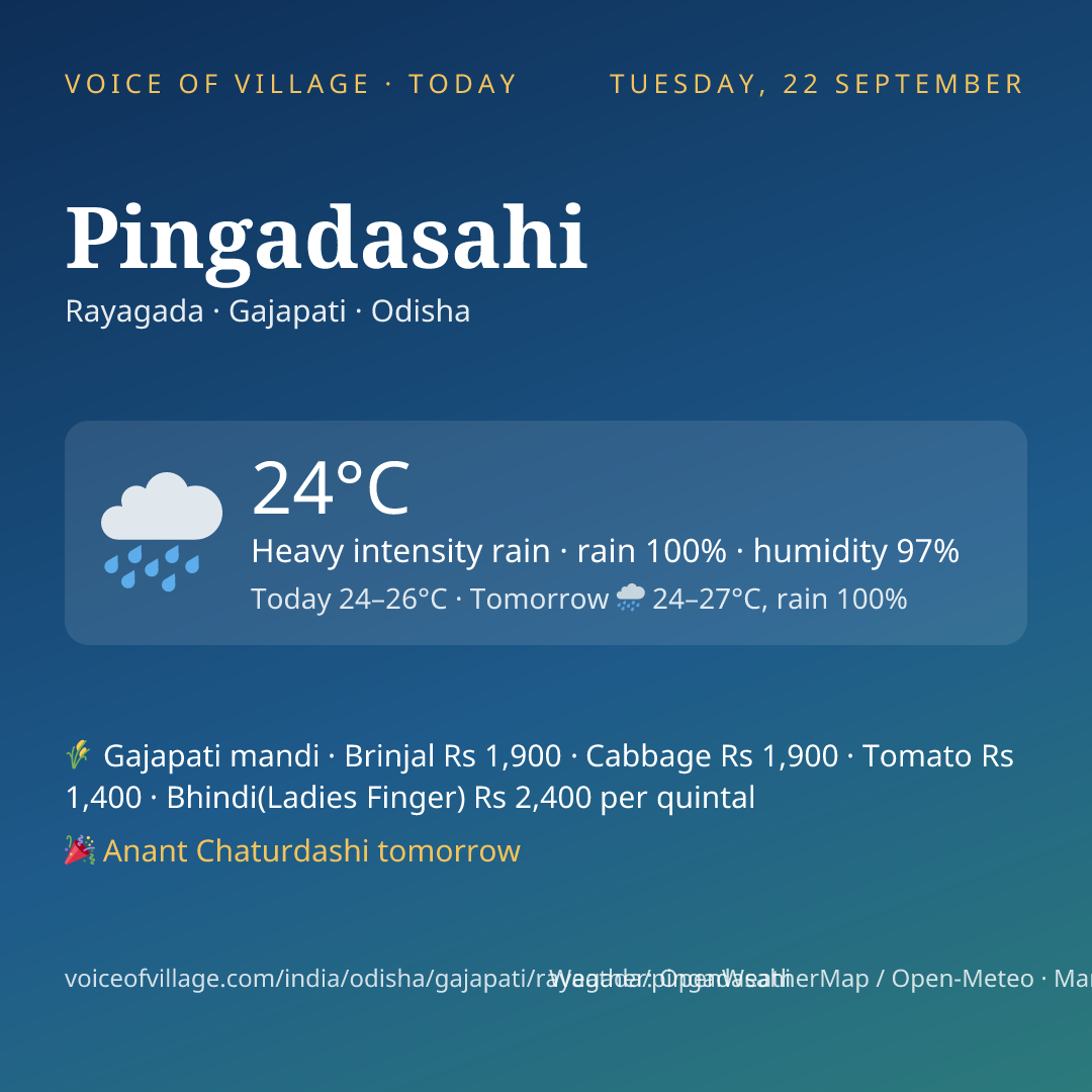 Pingadasahi today