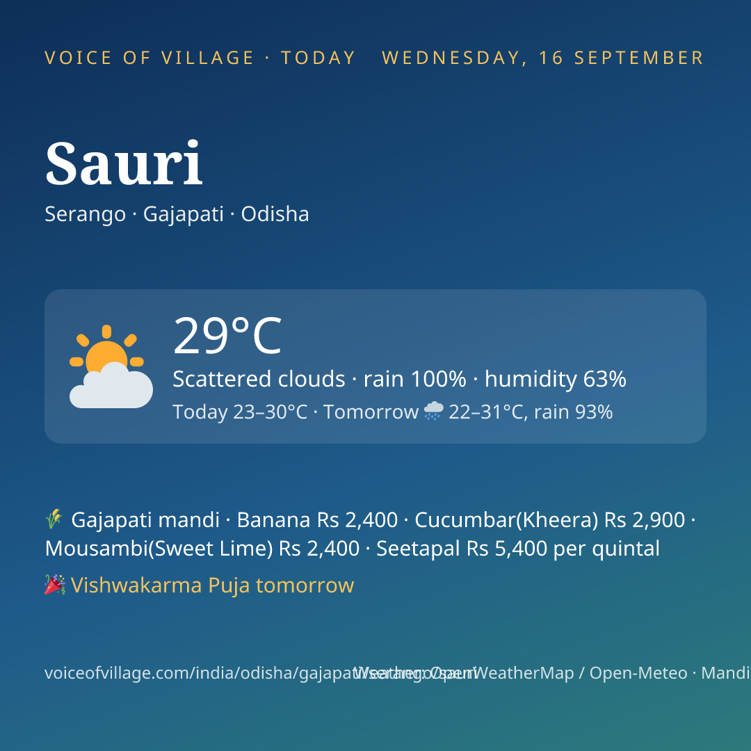 Sauri today