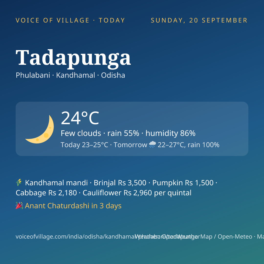 Tadapunga today