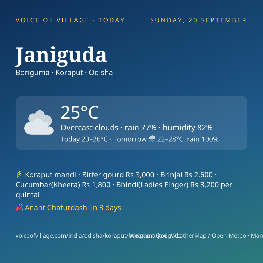 Janiguda today