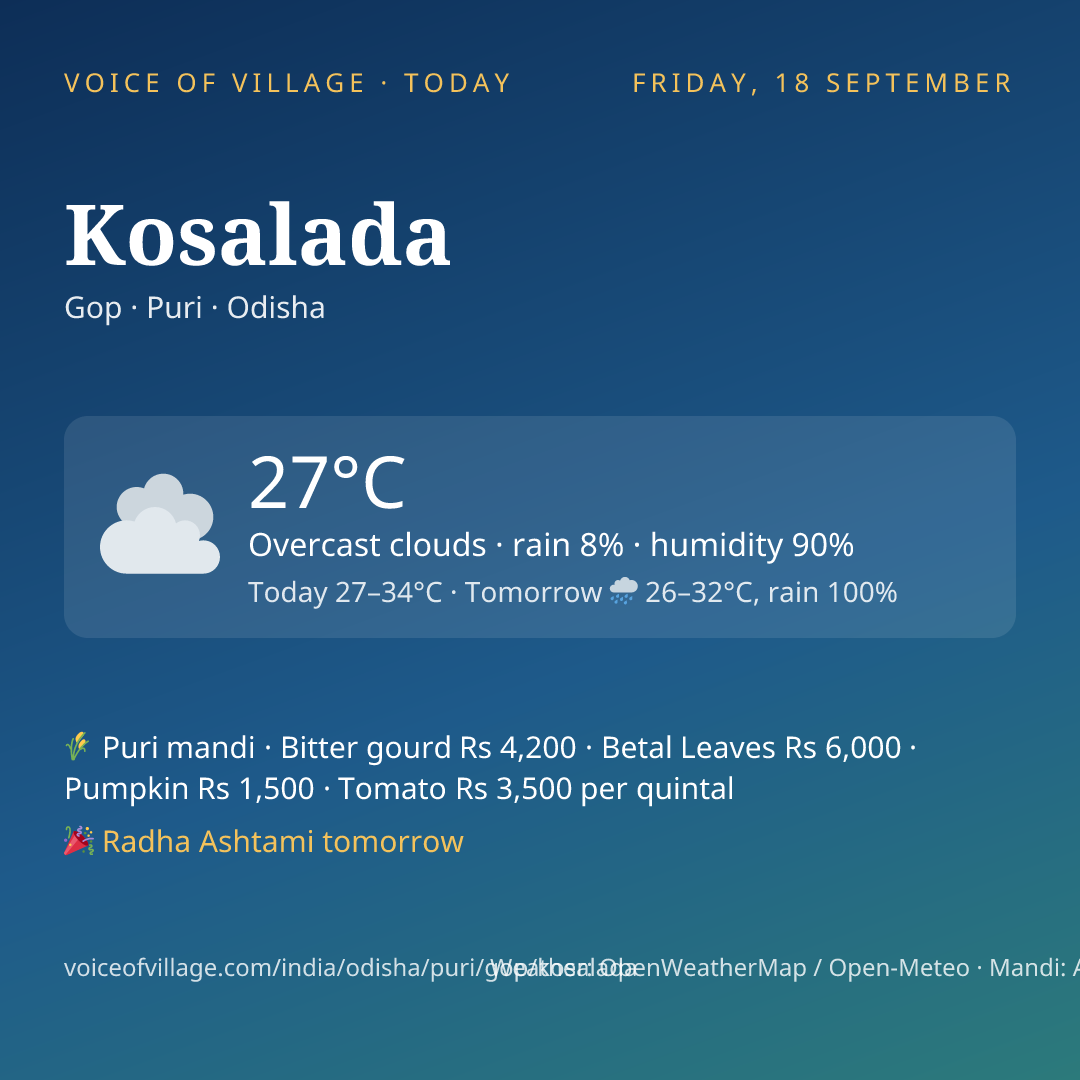 Kosalada today