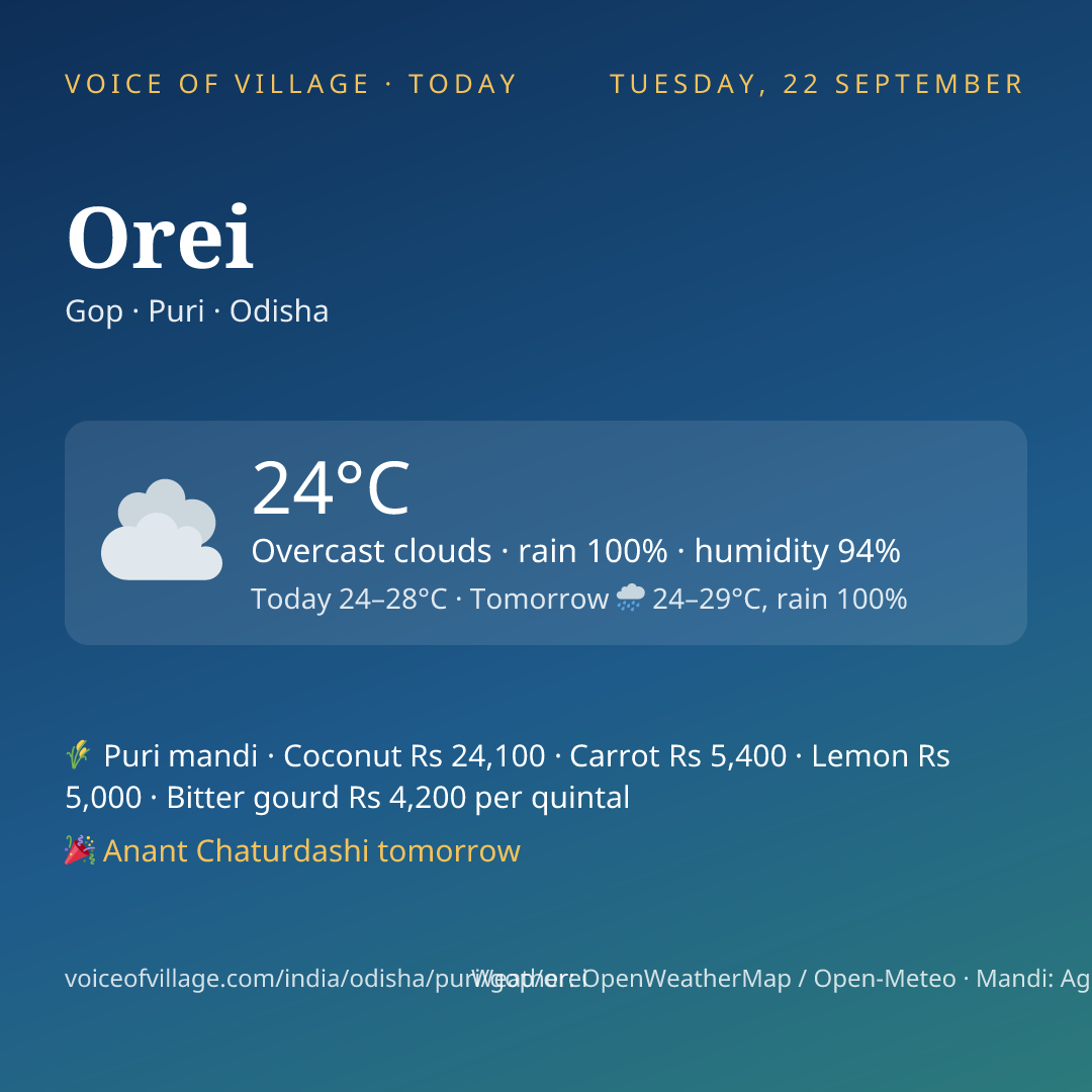 Orei today