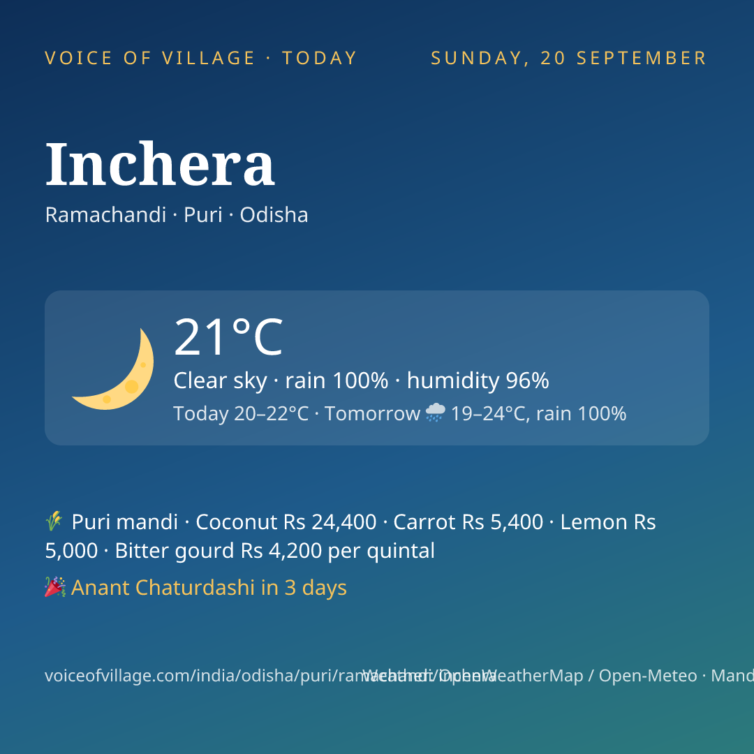 Inchera today