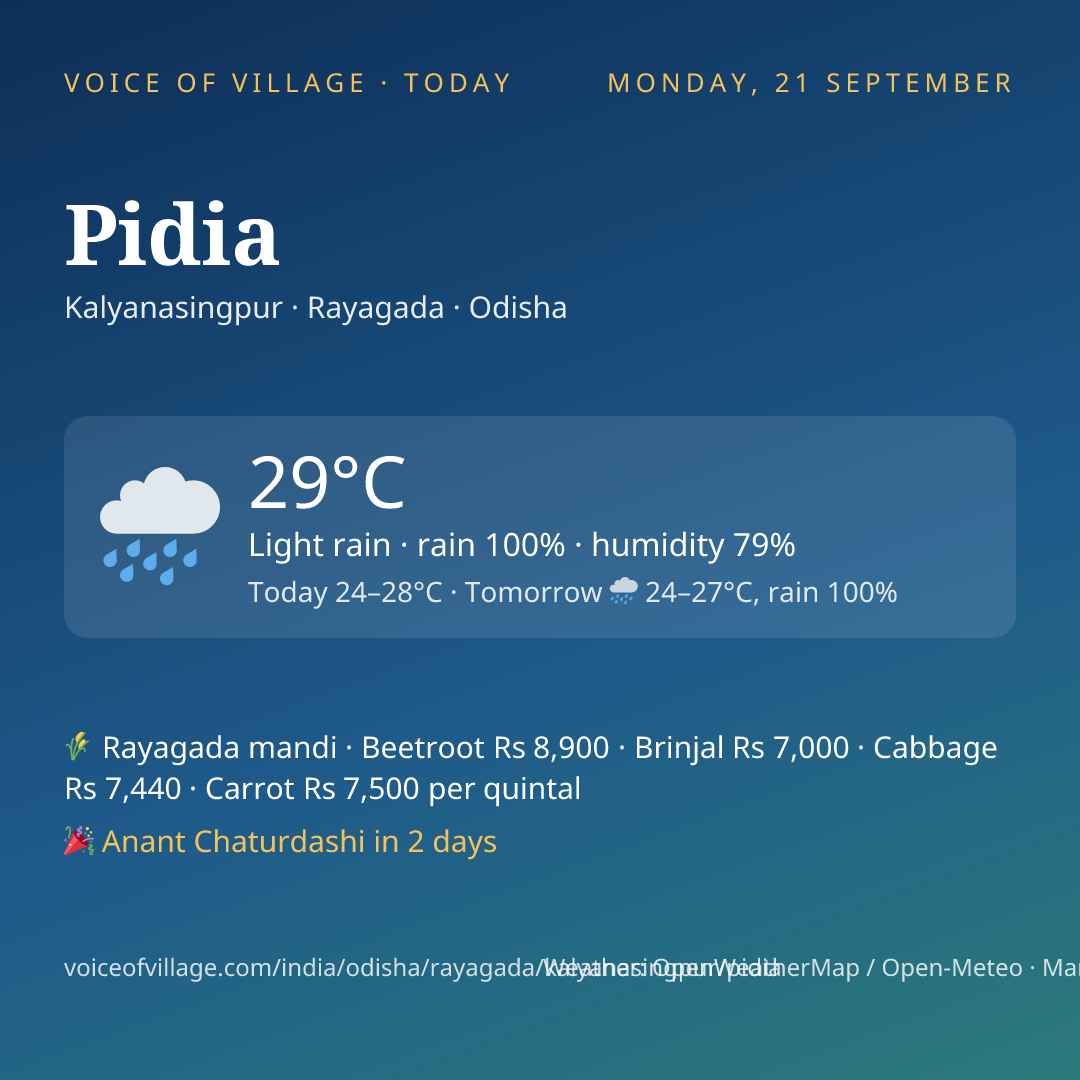 Pidia today