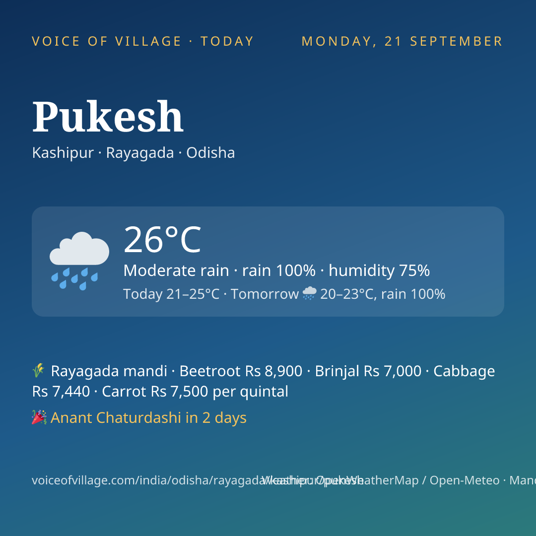 Pukesh today