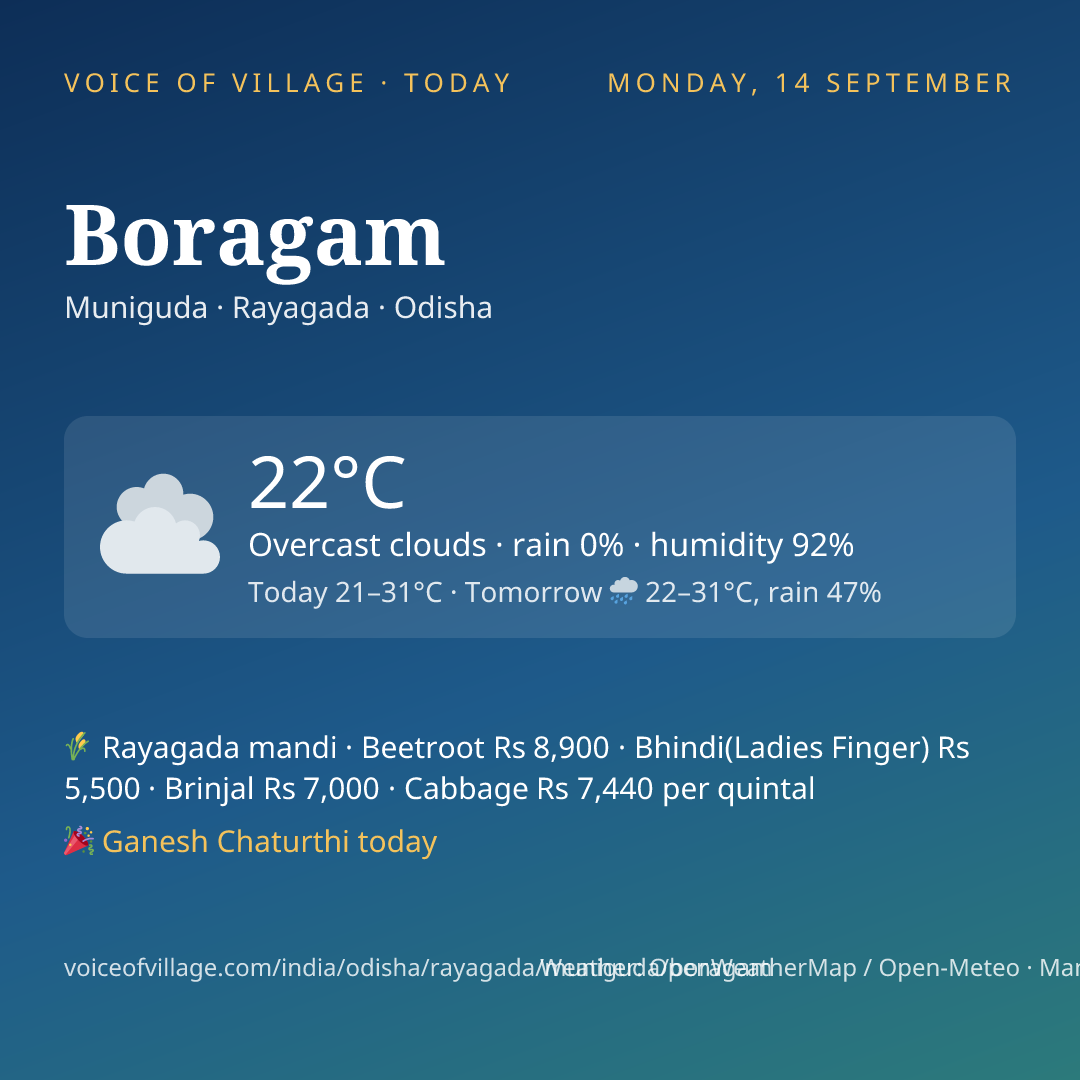 Boragam today