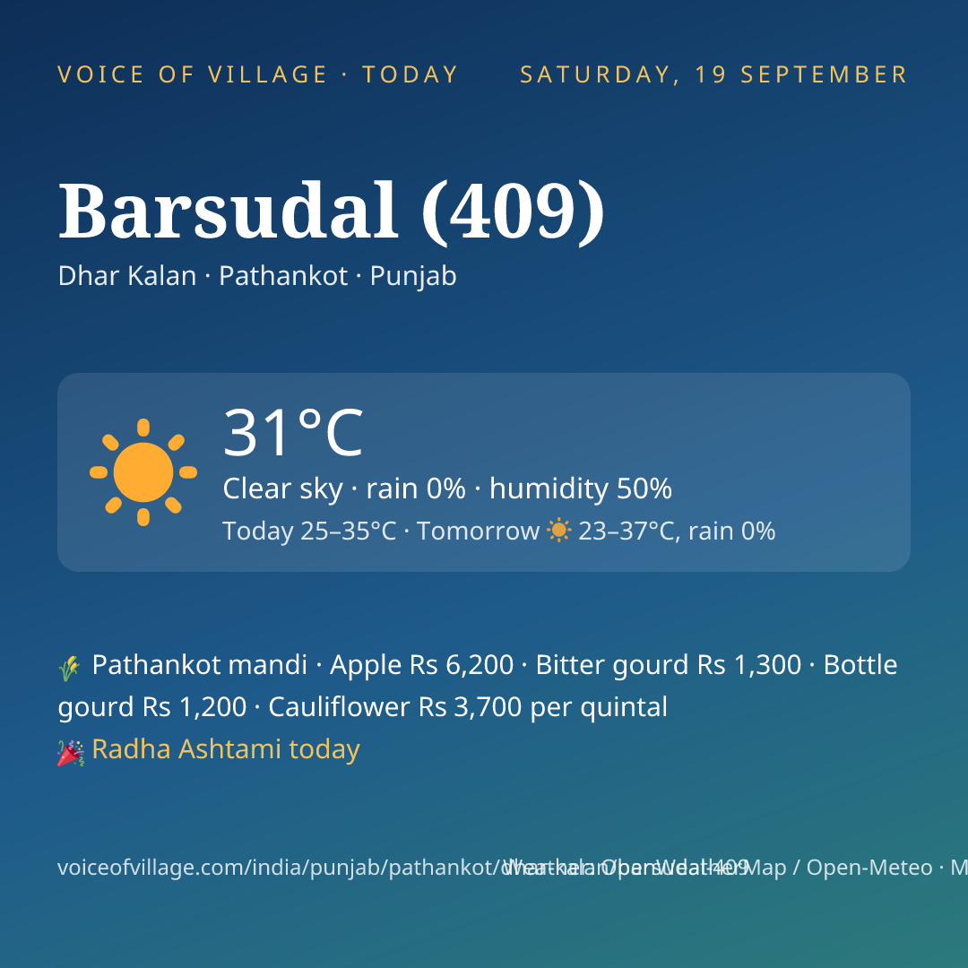 Barsudal (409) today