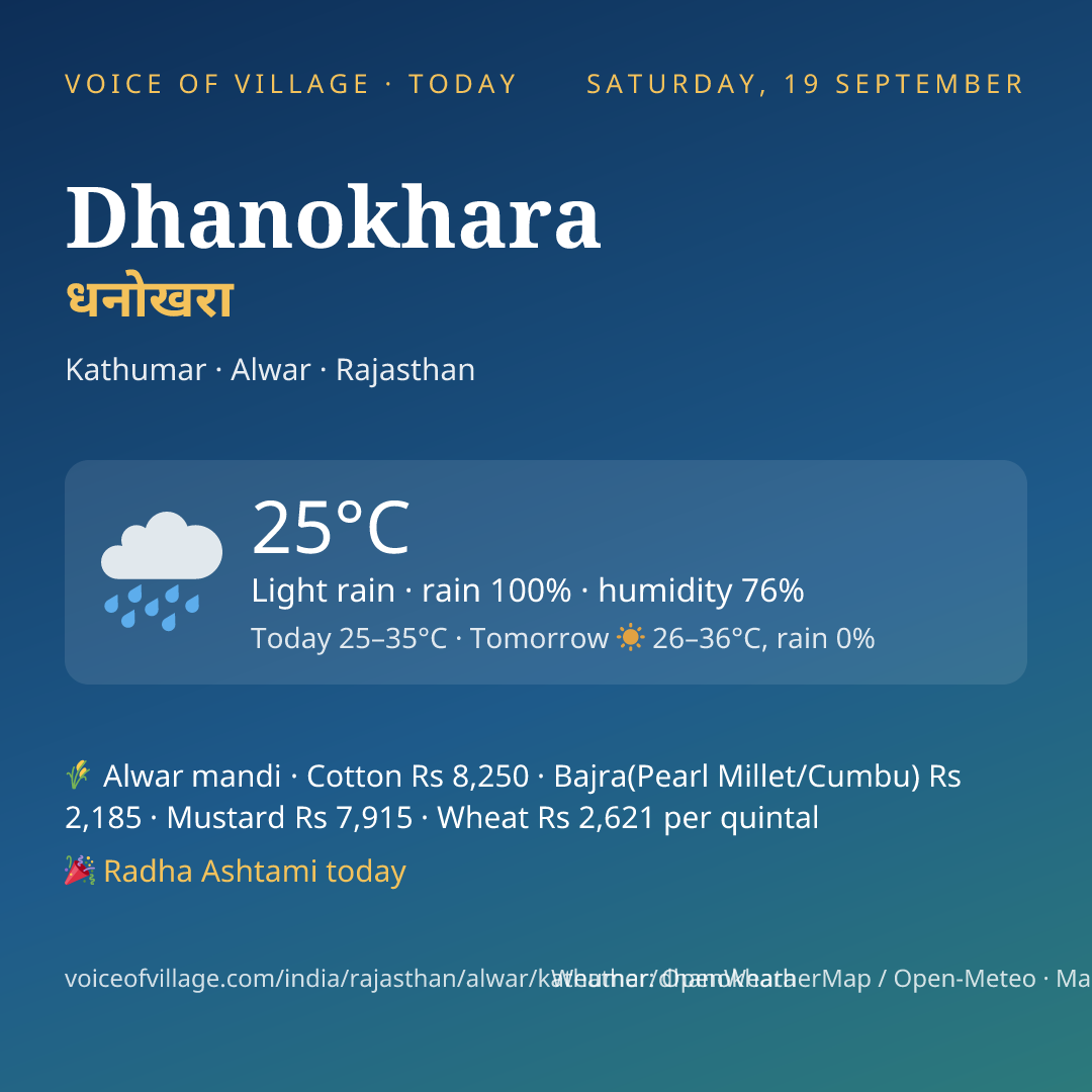 Dhanokhara today