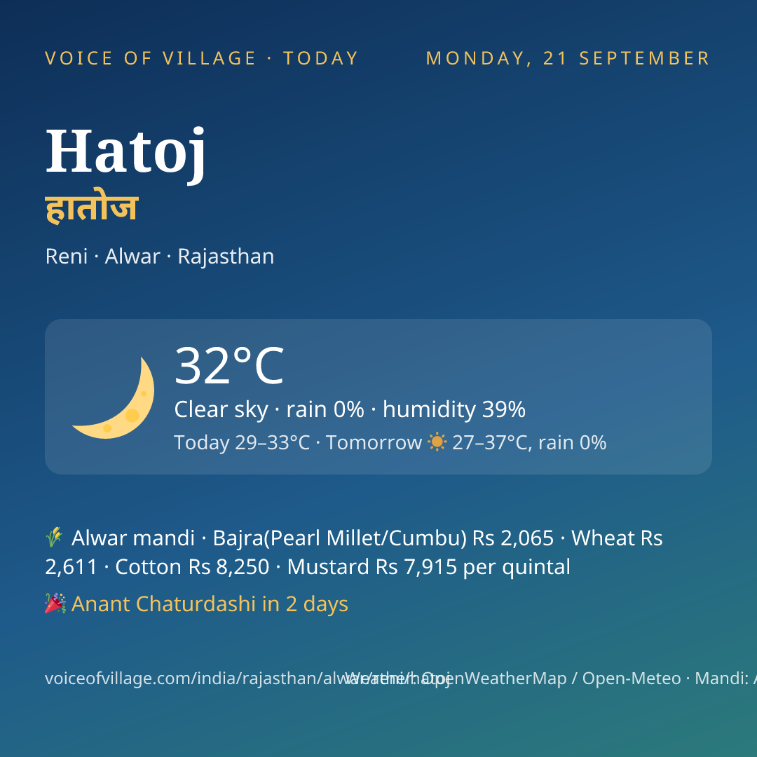 Hatoj today