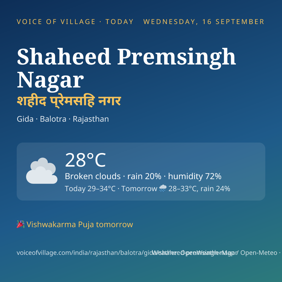 Shaheed Premsingh Nagar today