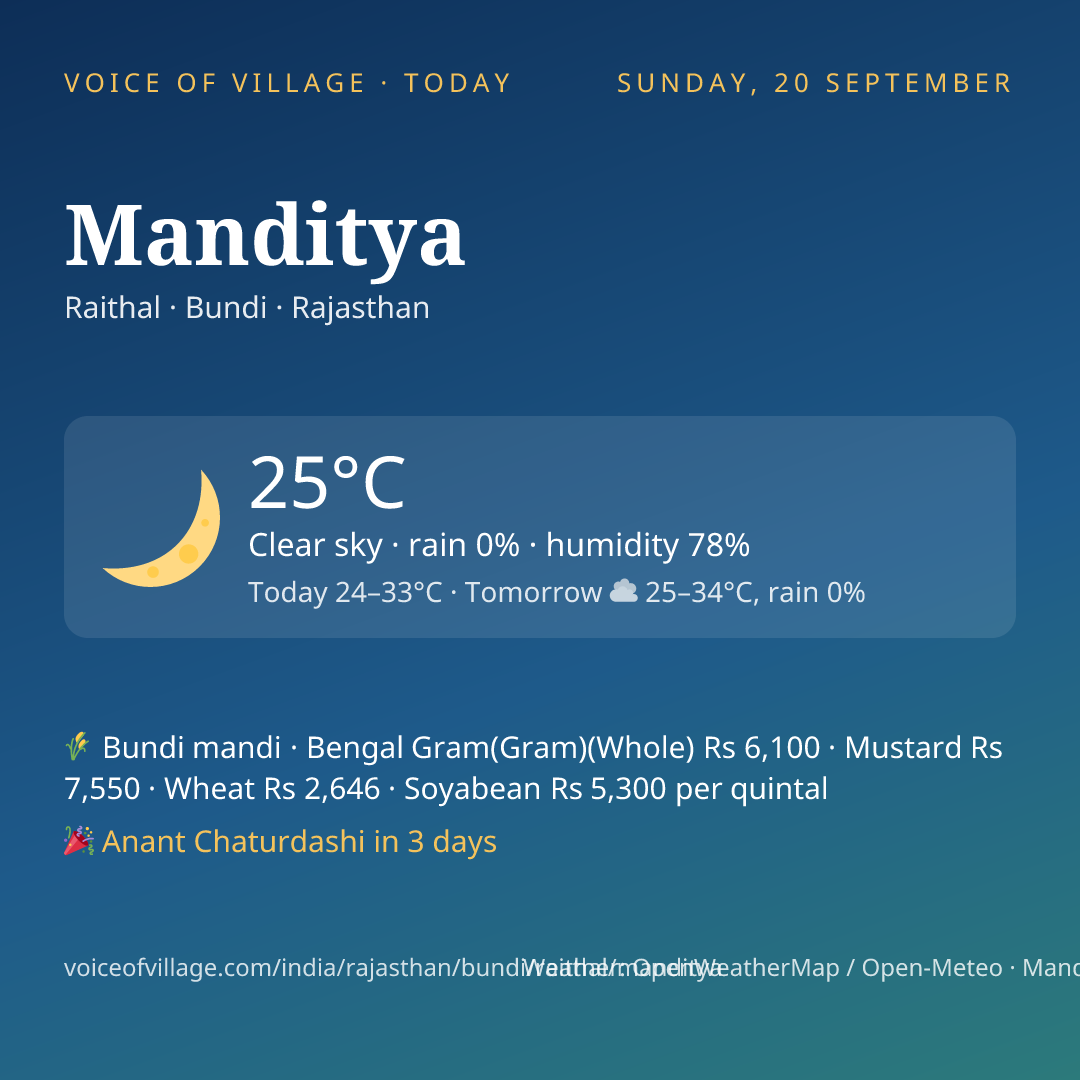 Manditya today