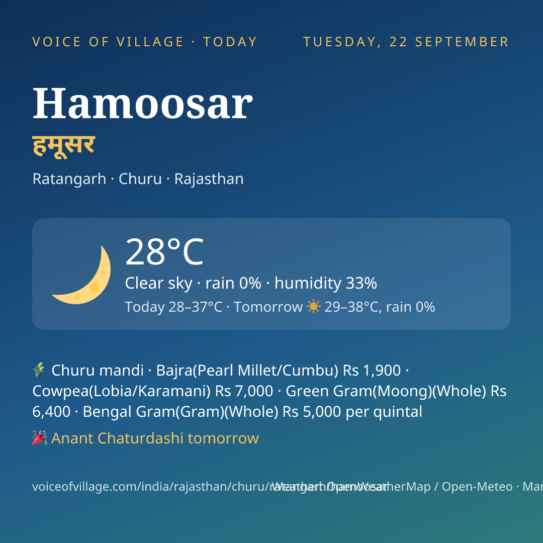 Hamoosar today