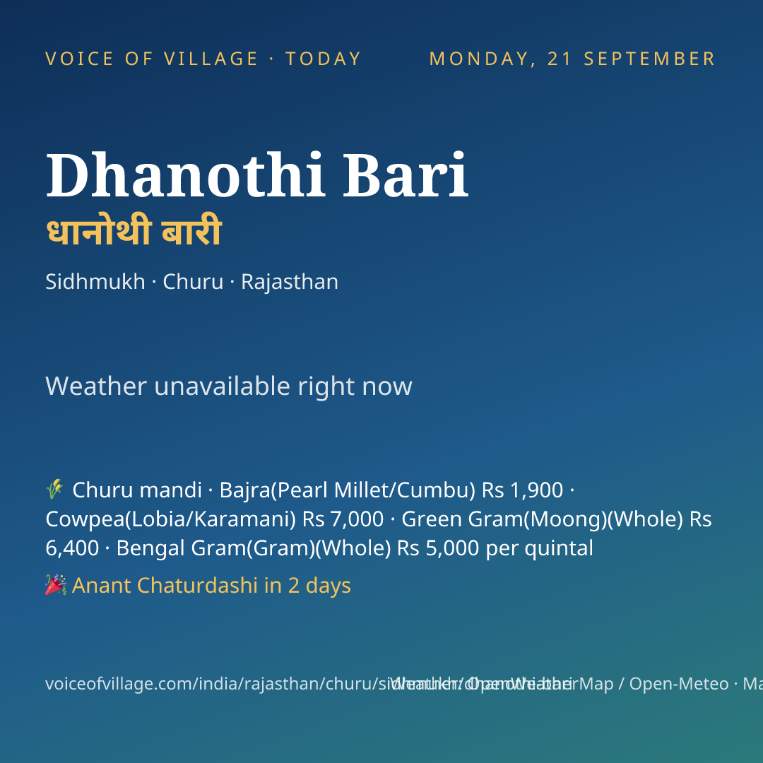 Dhanothi Bari today